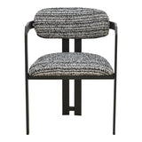 Scaun Berdona, picioare negre, Negru, 57x47x78 cm