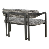 Canapea 2 locuri Berdona, Stofă, Negru-Alb, 120x47x78 cm