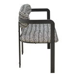 Canapea 2 locuri Berdona, Stofă, Negru-Alb, 120x47x78 cm