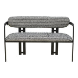 Canapea 2 locuri Berdona, Stofă, Negru-Alb, 120x47x78 cm