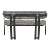 Canapea 2 locuri Berdona, Stofă, Negru-Alb, 120x47x78 cm