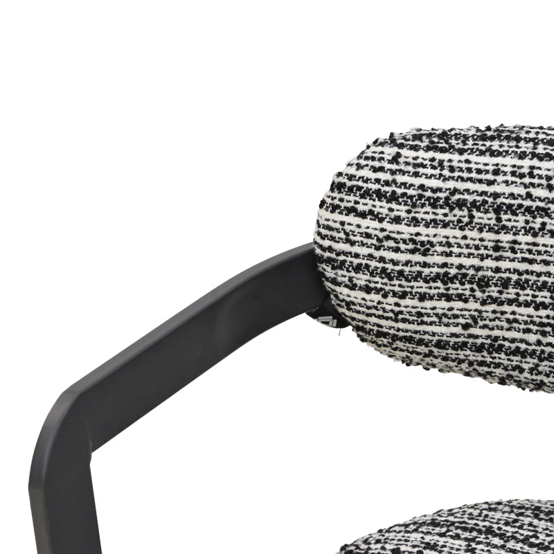 Canapea 2 locuri Berdona, Stofă, Negru-Alb, 120x47x78 cm