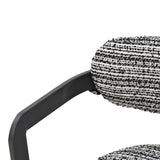 Canapea 2 locuri Berdona, Stofă, Negru-Alb, 120x47x78 cm