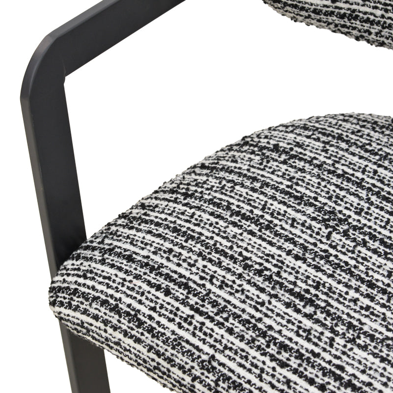 Canapea 2 locuri Berdona, Stofă, Negru-Alb, 120x47x78 cm