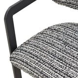 Canapea 2 locuri Berdona, Stofă, Negru-Alb, 120x47x78 cm