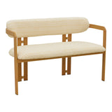 Canapea 2 locuri Berdona, Stofă, Bej-Natural, 120x47x78 cm