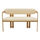 Canapea 2 locuri Berdona, Stofă, Bej-Natural, 120x47x78 cm