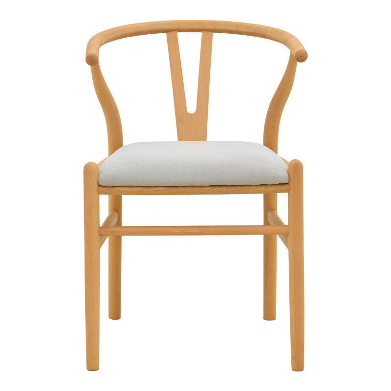 Natural-Gri | SKU: 029-000462 | Scaun Wishbone, Lemn de arbore de cauciuc și stofă, 51x58x73 cm, varianta Natural-Gri, produs pentru amenajarea locuinței, disponibil online în România la CasaMob
