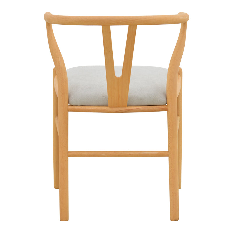 Natural-Gri | SKU: 029-000462 | Scaun Wishbone, Lemn de arbore de cauciuc și stofă, 51x58x73 cm, varianta Natural-Gri, produs pentru amenajarea locuinței, disponibil online în România la CasaMob