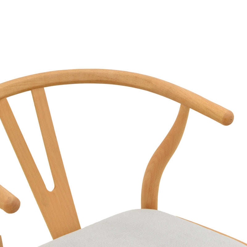 Natural-Gri | SKU: 029-000462 | Scaun Wishbone, Lemn de arbore de cauciuc și stofă, 51x58x73 cm, varianta Natural-Gri, produs pentru amenajarea locuinței, disponibil online în România la CasaMob