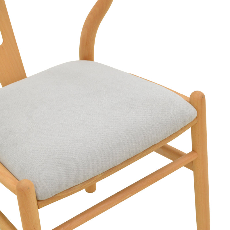 Scaun Wishbone, Lemn de arbore de cauciuc și stofă, Diverse culori, 51x58x73 cm - Natural-Gri | SKU: 029-000462 | Scaun Wishbone, Lemn de arbore de cauciuc și stofă, 51x58x73 cm, varianta Natural-Gri, produs pentru amenajarea locuinței, disponibil online în România la CasaMob