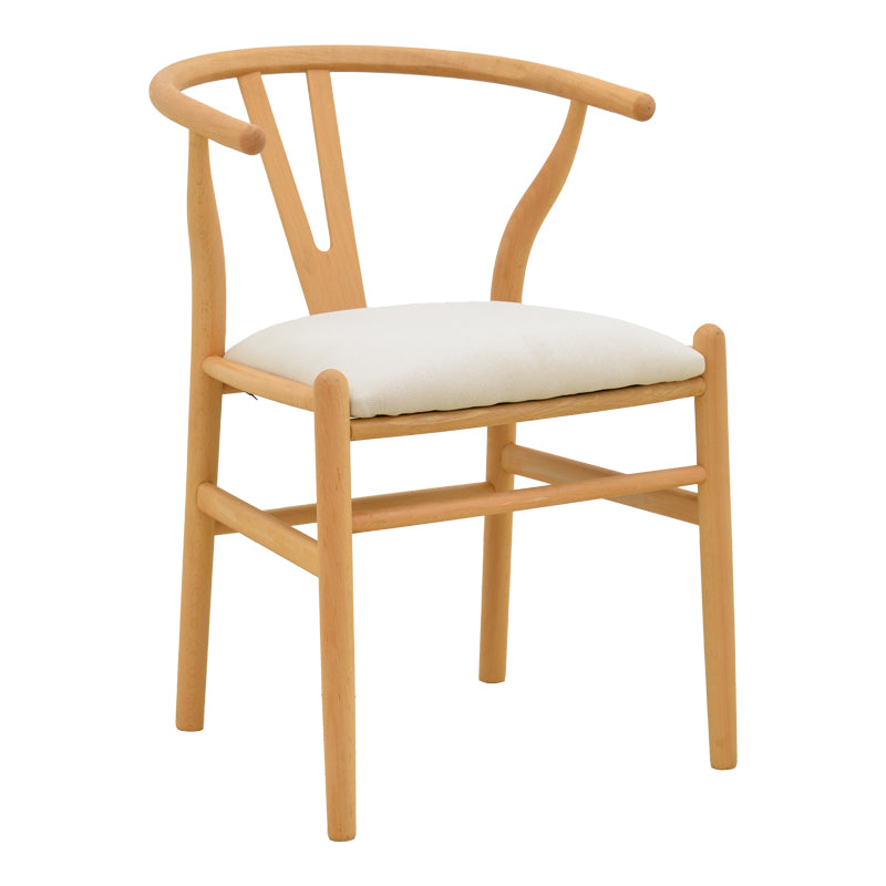 Natural-Bej | SKU: 029-000463 | Scaun Wishbone, Lemn de arbore de cauciuc și stofă, 51x58x73 cm, varianta Natural-Bej, produs pentru amenajarea locuinței, disponibil online în România la CasaMob