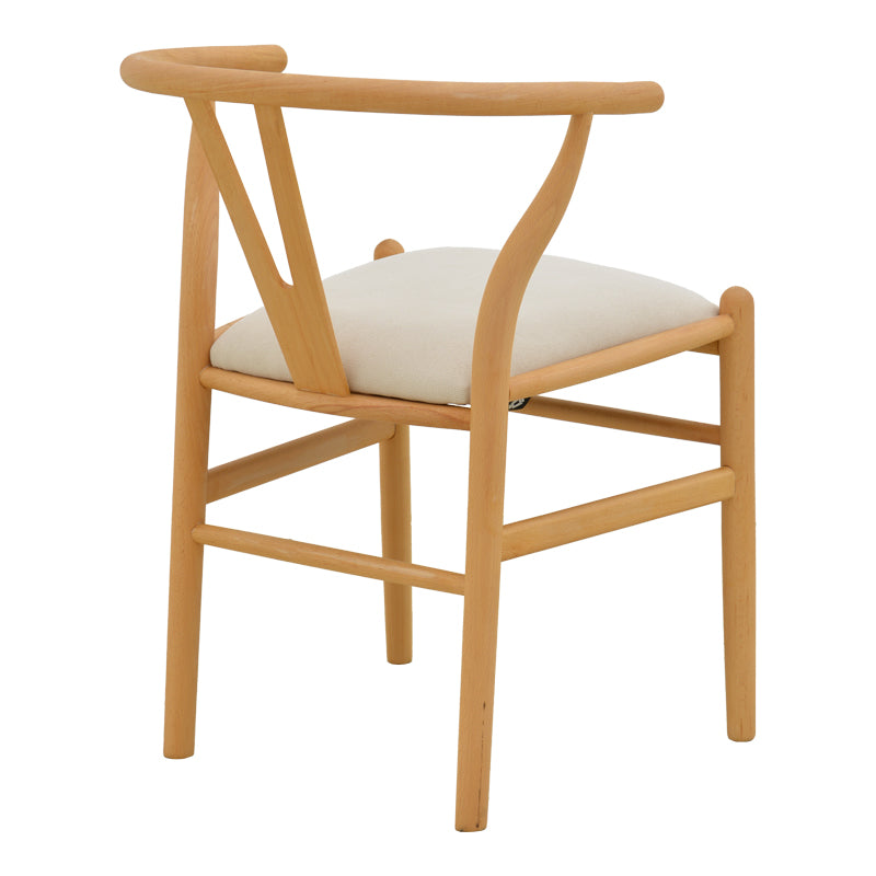 Natural-Bej | SKU: 029-000463 | Scaun Wishbone, Lemn de arbore de cauciuc și stofă, 51x58x73 cm, varianta Natural-Bej, produs pentru amenajarea locuinței, disponibil online în România la CasaMob
