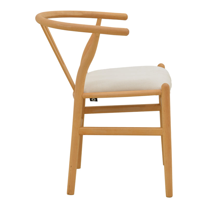 Natural-Bej | SKU: 029-000463 | Scaun Wishbone, Lemn de arbore de cauciuc și stofă, 51x58x73 cm, varianta Natural-Bej, produs pentru amenajarea locuinței, disponibil online în România la CasaMob