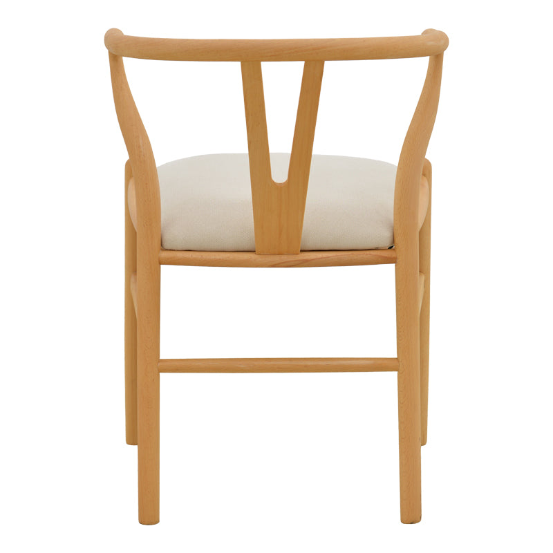 Natural-Bej | SKU: 029-000463 | Scaun Wishbone, Lemn de arbore de cauciuc și stofă, 51x58x73 cm, varianta Natural-Bej, produs pentru amenajarea locuinței, disponibil online în România la CasaMob