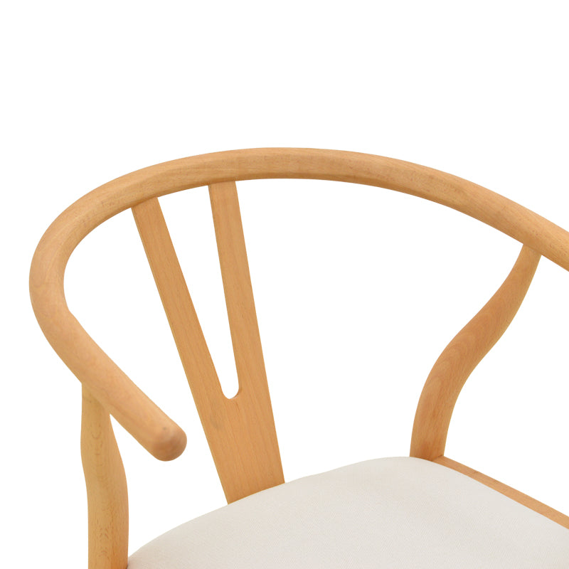 Natural-Bej | SKU: 029-000463 | Scaun Wishbone, Lemn de arbore de cauciuc și stofă, 51x58x73 cm, varianta Natural-Bej, produs pentru amenajarea locuinței, disponibil online în România la CasaMob