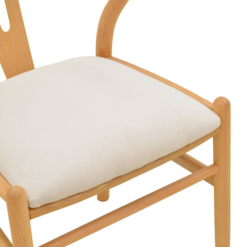 Scaun Wishbone, Lemn de arbore de cauciuc și stofă, Diverse culori, 51x58x73 cm - Natural-Bej | SKU: 029-000463 | Scaun Wishbone, Lemn de arbore de cauciuc și stofă, 51x58x73 cm, varianta Natural-Bej, produs pentru amenajarea locuinței, disponibil online în România la CasaMob