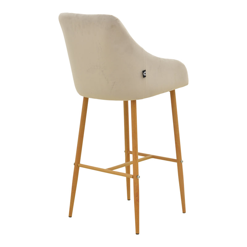 Scaun de bar Patrin, catifea, Bej-Natural, 49x48x98 cm