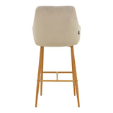 Scaun de bar Patrin, catifea, Bej-Natural, 49x48x98 cm