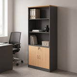 Bibliotecă Fesialo, Diverse culori, 80x40x180 cm - Natural-Antracit | SKU: 030-000035 | Bibliotecă Fesialo, 80x40x180 cm, varianta Natural-Antracit, produs pentru amenajarea locuinței, disponibil online în România la CasaMob