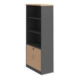Bibliotecă Fesialo, Diverse culori, 80x40x180 cm - Natural-Antracit | SKU: 030-000035 | Bibliotecă Fesialo, 80x40x180 cm, varianta Natural-Antracit, produs pentru amenajarea locuinței, disponibil online în România la CasaMob