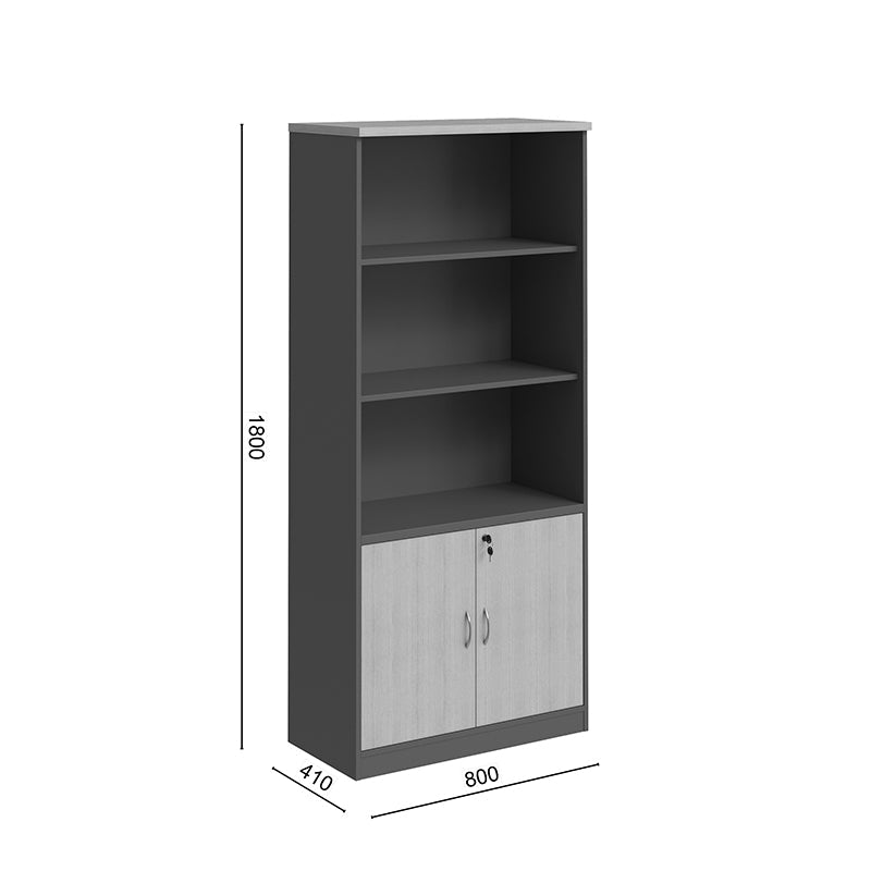 Bibliotecă Fesialo, Diverse culori, 80x40x180 cm - Natural-Antracit | SKU: 030-000035 | Bibliotecă Fesialo, 80x40x180 cm, varianta Natural-Antracit, produs pentru amenajarea locuinței, disponibil online în România la CasaMob