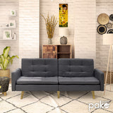Canapea extensibila Flexy 3 locuri, Gri inchis, 198x87x76 cm