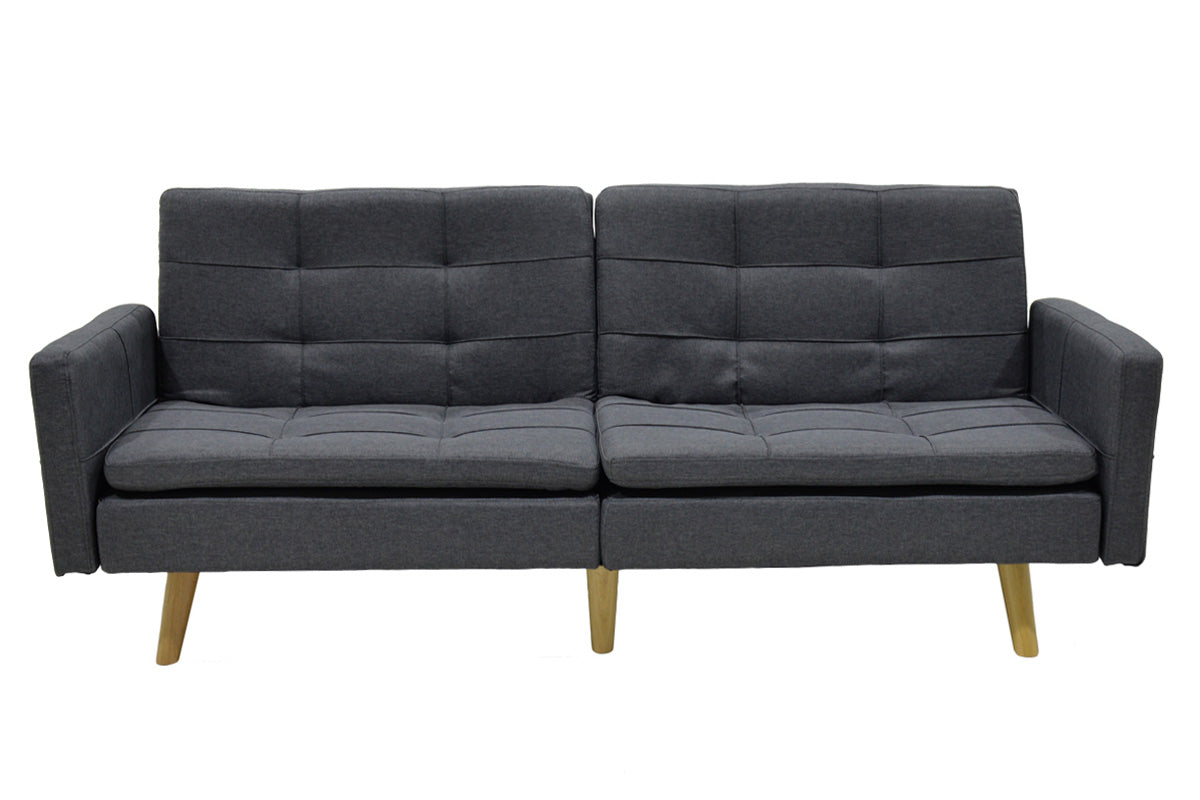 Canapea extensibila Flexy 3 locuri, Gri inchis, 198x87x76 cm