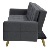 Canapea extensibila Flexy 3 locuri, Gri inchis, 198x87x76 cm