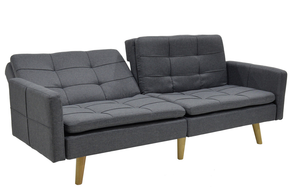 Canapea extensibila Flexy 3 locuri, Gri inchis, 198x87x76 cm