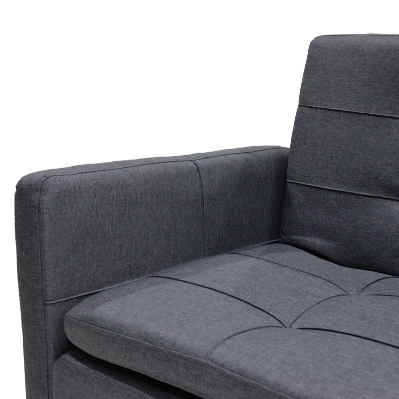 Canapea extensibila Flexy 3 locuri, Gri inchis, 198x87x76 cm