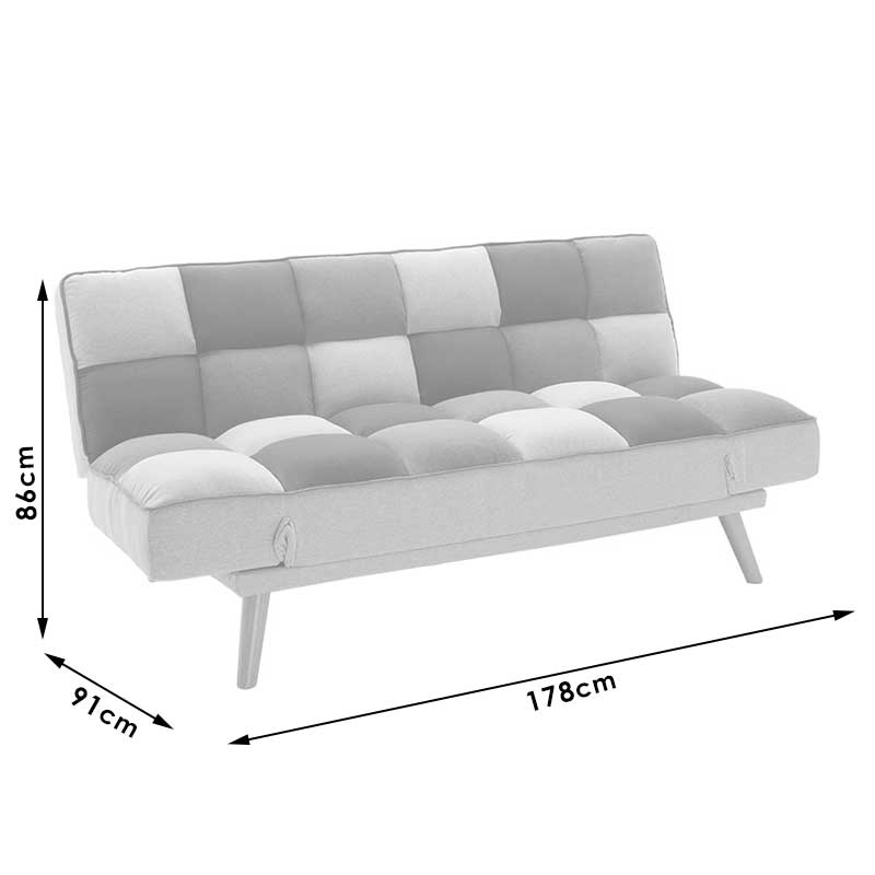 Canapea extensibila 3 locuri Andy stofa Multicolora, Multicolor, 177x91x86 cm