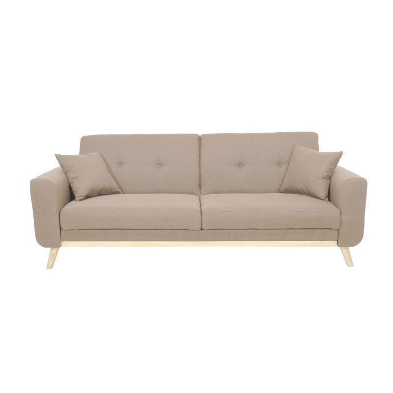 Canapea extensibila Carmelo - stofa, bej, 214x80x86 cm