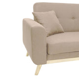 Canapea extensibila Carmelo - stofa, bej, 214x80x86 cm