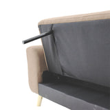 Canapea extensibila Carmelo - stofa, bej, 214x80x86 cm