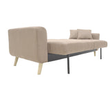 Canapea extensibila Carmelo - stofa, bej, 214x80x86 cm