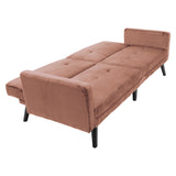Canapea - pat Dream cu taburet din catifeaa marului putred, Roz, 209x157x80 cm