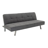 Canapea extensibila cu 3 locuri Travis cu stofa, Gri - Gri inchis, 175x83x74 cm