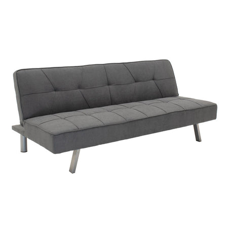 Canapea extensibila cu 3 locuri Travis cu stofa, Gri - Gri inchis, 175x83x74 cm