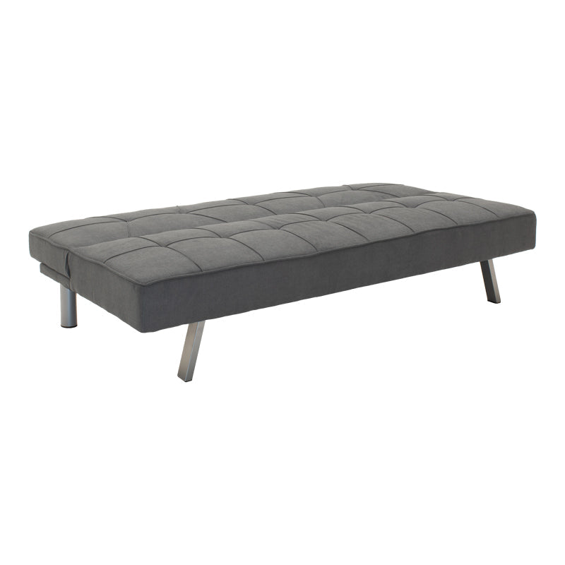 Canapea extensibila cu 3 locuri Travis cu stofa, Gri - Gri inchis, 175x83x74 cm