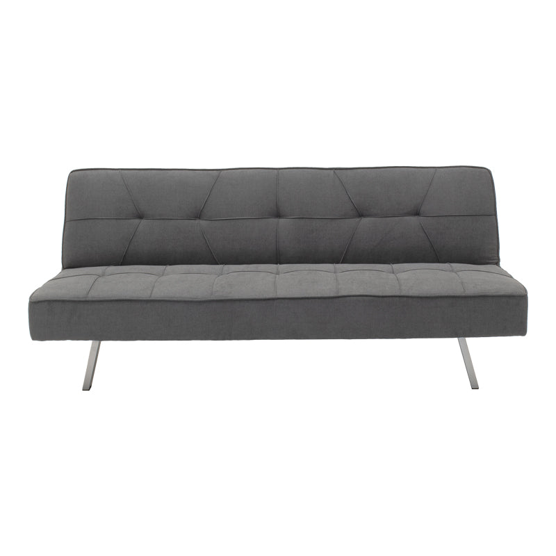 Canapea extensibila cu 3 locuri Travis cu stofa, Gri - Gri inchis, 175x83x74 cm