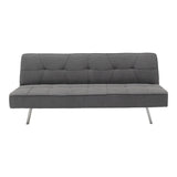 Canapea extensibila cu 3 locuri Travis cu stofa, Gri - Gri inchis, 175x83x74 cm