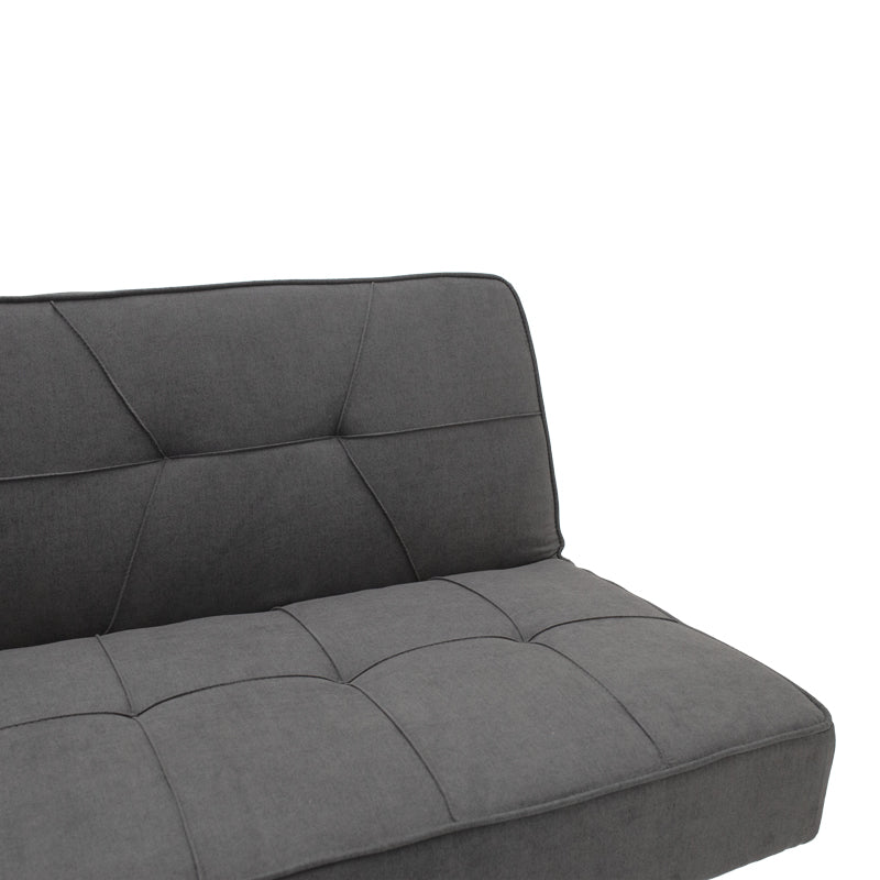 Canapea extensibila cu 3 locuri Travis cu stofa, Gri - Gri inchis, 175x83x74 cm