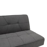 Canapea extensibila cu 3 locuri Travis cu stofa, Gri - Gri inchis, 175x83x74 cm