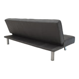 Canapea extensibila cu 3 locuri Travis cu stofa, Gri - Gri inchis, 175x83x74 cm