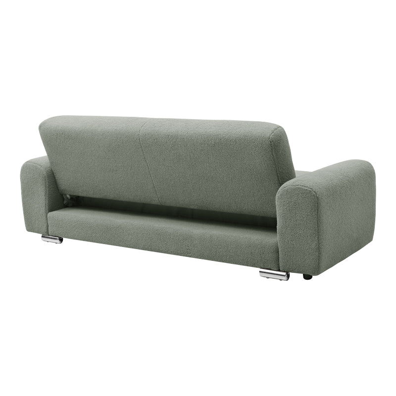 Canapea cu trei locuri Harmonious boucle verde masliniu, 224x92x81 cm