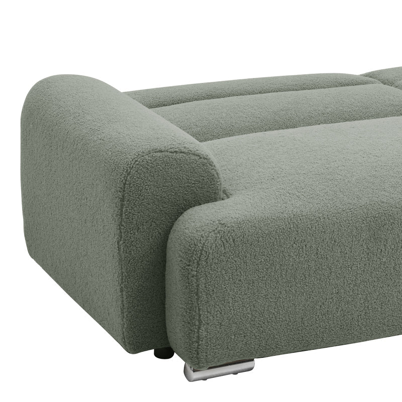 Canapea cu trei locuri Harmonious boucle verde masliniu, 224x92x81 cm