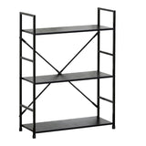 Bibliotecă Manlo, Metal, Negru, 59x24x80 cm