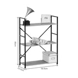 Bibliotecă Manlo, Metal, Negru, 59x24x80 cm