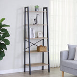 Bibliotecă Jebia, Metal, Stejar, 56x37x173 cm